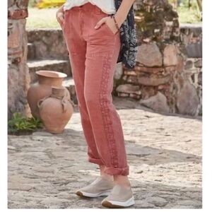 Sundance Organia Lace Roll Tab Pants in Rust Size 12